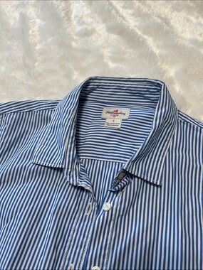 Blue and White Striped Women’s Button-Down Shirt JCrew Factory